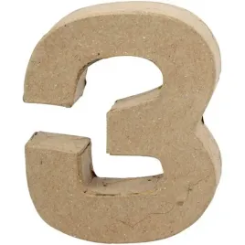 cyfra-3-z-papier-mache-h-10-cm