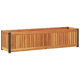 donica-ogrodowa-110x30x275-cm-lite-drewno-akacjowe-i-stal