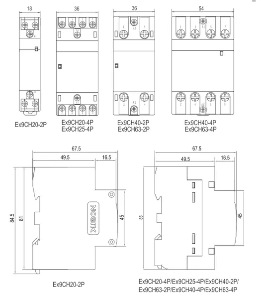 noark-stycznik-modulowy-3m-63a-4no-102427-stopien-ochrony-ip-ip20