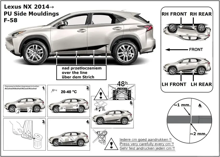 listwy-boczne-drzwi-lexus-nx-2014-waga-z-opakowaniem-2-kg-stan-nowy