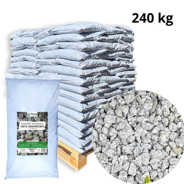 240 KG GRYS GRANITOWY 8-16 (12x20kg PALETA) TERRA