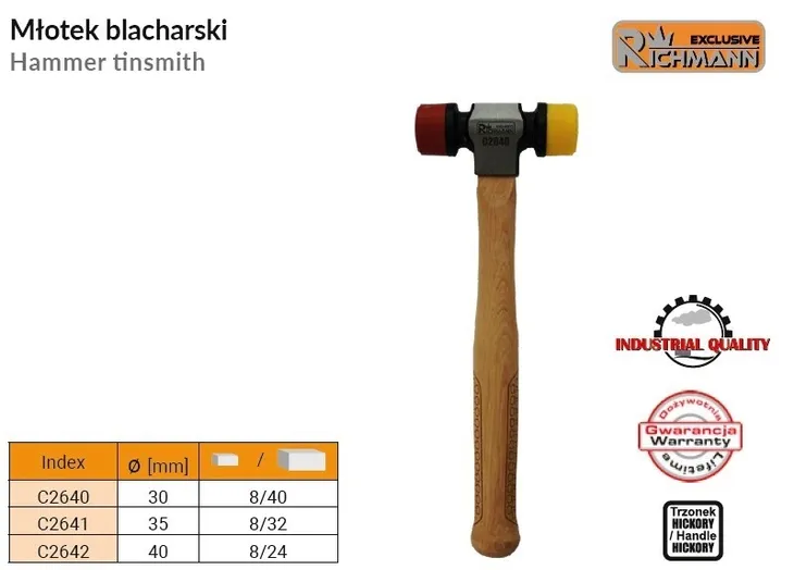 mlotek-richmann-c2642-blacharski-40-mm-cechy-dodatkowe-wymienne-koncowki