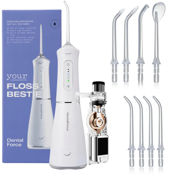 Irygator do zębów bezprzewodowy dentystyczny jamy ustnej DentalForce 400ml