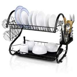 suszarka-do-naczyn-40-cm-czarna-dwupoziomowa-stojaca-ociekacz-z-tacka-xl