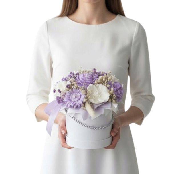 Flower Box Bukiet upominek dzień kobiet dla żony dziewczyny mamy niej love