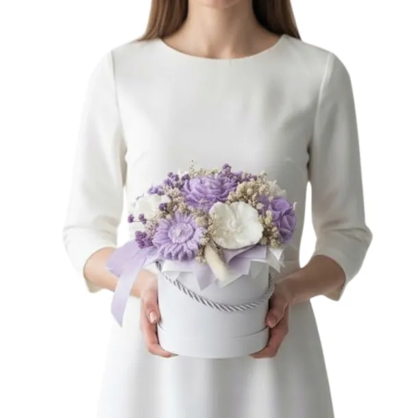 Flower Box Bukiet upominek dzień kobiet dla żony dziewczyny mamy niej love