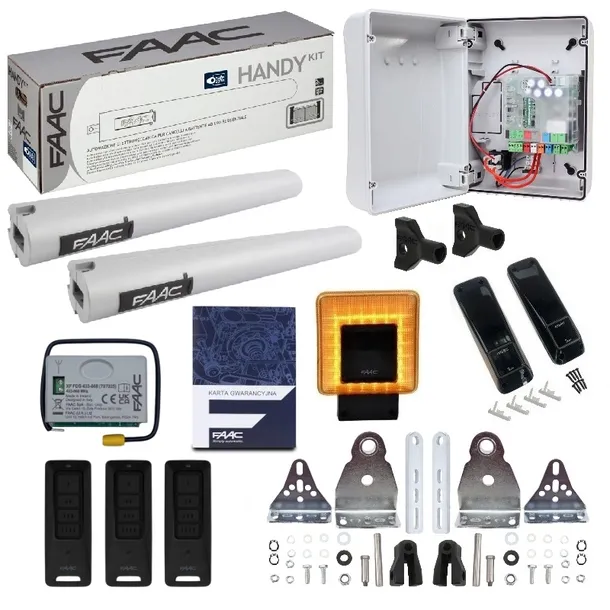 ZESTAW FAAC HANDY S418 24V + 3 PILOTY XT4 FDS + LAMPA XLED ORYGINAŁ