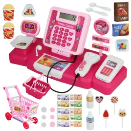 kasa-sklepowa-fiskalna-interaktywna-zestaw-dla-dzieci-wozek-koszyk-skaner