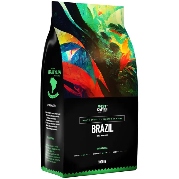 Kawa ziarnista Brazylia 1kg Świeżo Palona - 100% Arabica - Monte Carmelo