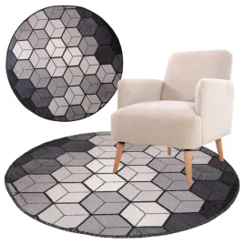 dywan-okragly-dekoracyjny-nowoczesny-wzor-czarno-bialo-szary-srednica-100cm