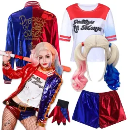 stroj-przebranie-harley-queen-halloween-cosplay-peruka-xs-s-152-158-cm