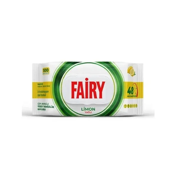 Chusteczki Czyszczące Uniwersalne Fairy Lemon 100 Szt. -Cytrynowe. Opak