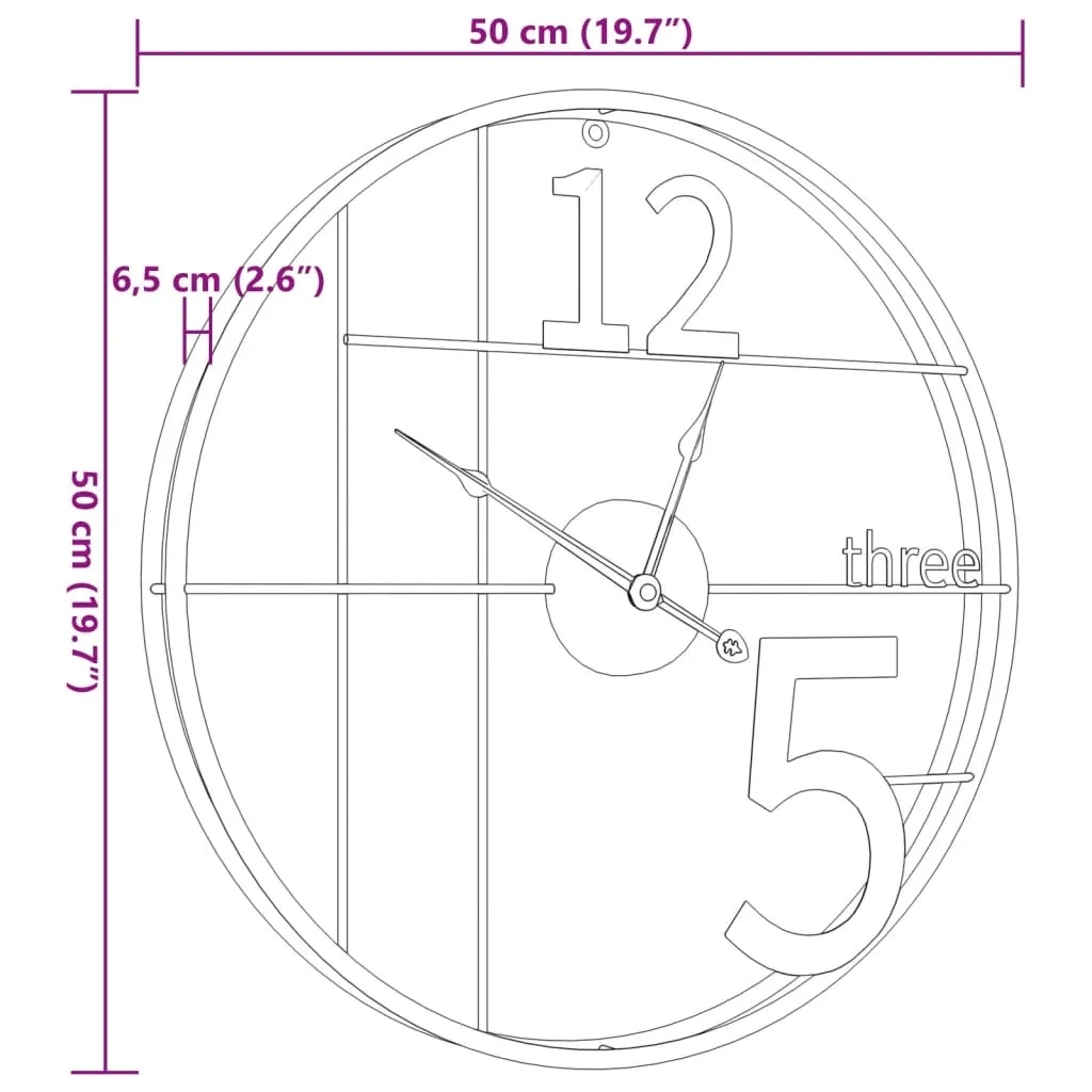 zegar-scienny-zloty-o50-cm-zelazo-stan-nowy