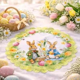 serwetka-wielkanocna-20-cm-kroliczki-przy-koszyczku-pisanki