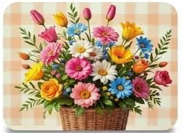 mata-stolowa-podkladka-na-stol-bukiet-tulipan-gerbera-w-koszu