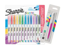 sharpie-s-note-mix-kolorow-12-szt-zakreslacz-mazak-dlugopis-parker-jotte
