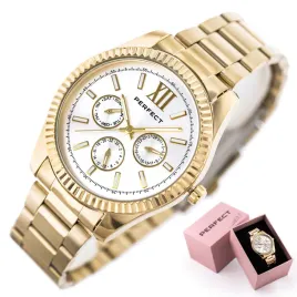 zegarek-damski-perfect-corsa-box-klasyczny-zloty-stalowy