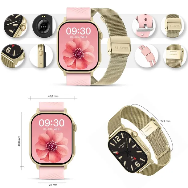 smartwatch-gravity-gt15-zloty-ksztalt-koperty-prostokatna