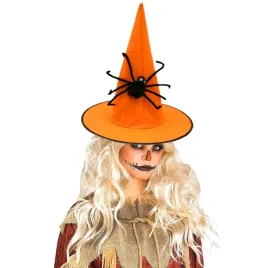 czapka-czarownicy-czarodzieja-z-pajakiem-38x36-cm-pomaranczowa-kapelusz