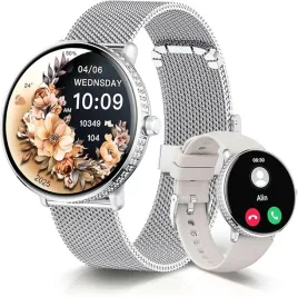 les-fleurs-smartwatch-dla-kobiet-154-cala-z-funkcja-rozmowy-2-paski
