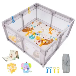 kojec-dla-niemowlat-oddychajaca-siatka-grzechotka-pilkami-i-kolkami