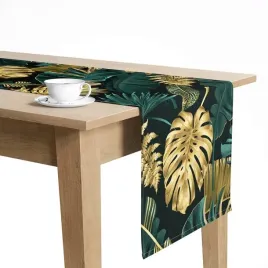 bieznik-w-zlote-liscie-monstera-zielen-bg-103