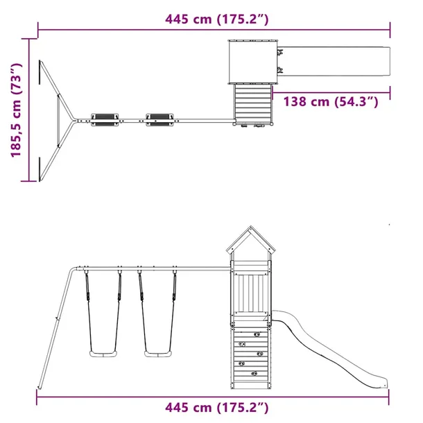 plac-zabaw-do-ogrodu-lite-drewno-sosnowe-marka-vidaxl-stan-nowy