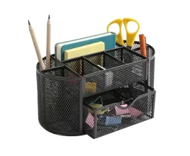 przybornik-na-biurko-z-szufladka-czarny