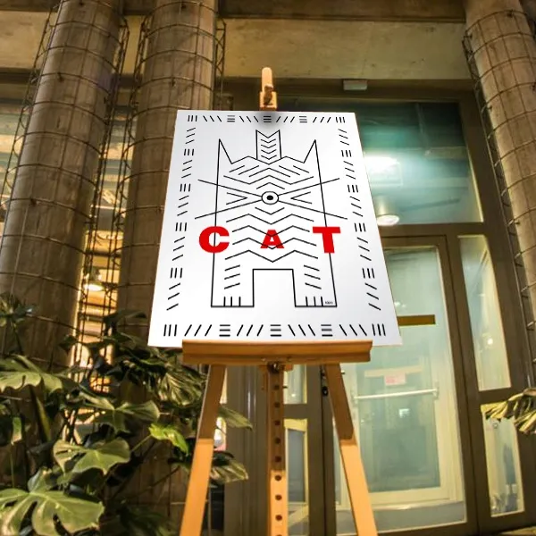 cat-white-plakat-20x30-cm-stan-nowy