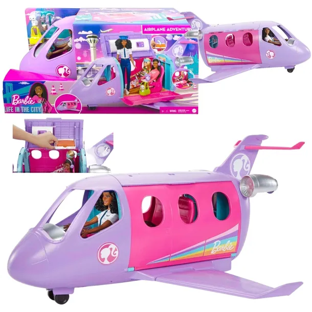 Barbie Lotnicza Przygoda Lalka Pilotka15 Akcesoriów Otwierany Samolot