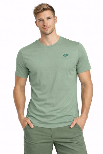 Męska koszulka 4F T-shirt bawełniany TSHM3986 jasny zielony 43S L