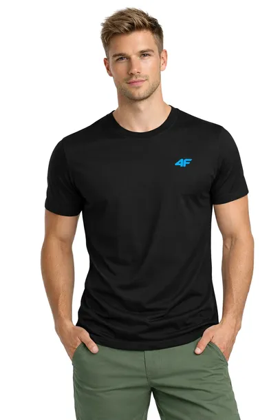 Męska koszulka 4F T-shirt bawełniany TSHM3986 czarny 20S XL