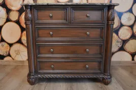 stylowa-komoda-retro-kamienny-blat-5-szuflad-drewno-wyjatkowa-solidna