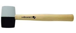 hogert-mlotek-gumowy-450g-czarno-bialy-trzonek-drewniany-ht3b044