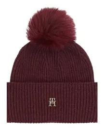 tommy-hilfiger-essential-chic-pompom-beanie-raspberry-truffle