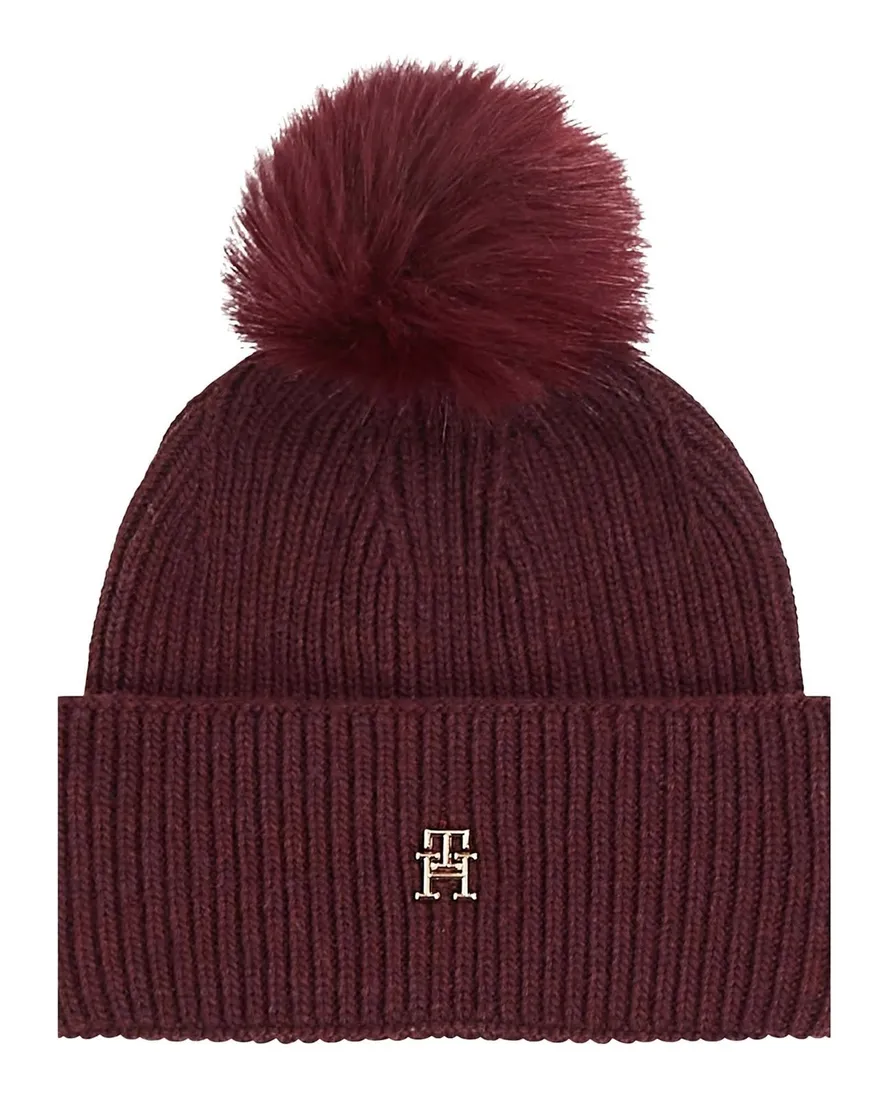 tommy-hilfiger-essential-chic-pompom-beanie-raspberry-truffle-stan-nowy