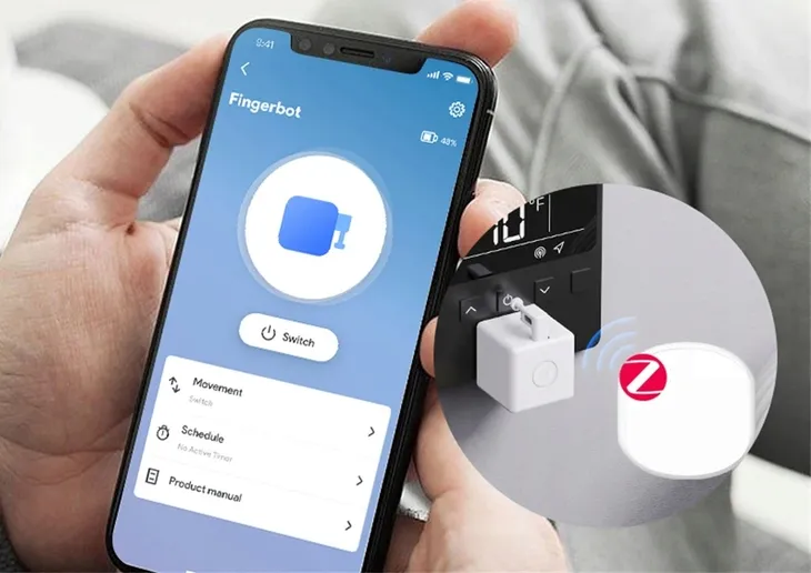 fingerbot-naciskanie-przyciskow-zigbee-tuya-homekit-zigbee2mqtt-rodzaj-przelacznik