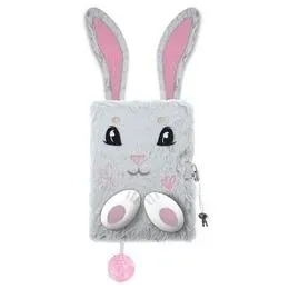 pamietnik-a5-96k-z-klodka-3d-grey-bunny