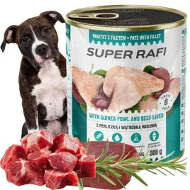 mokra-karma-dla-psa-perliczka-watrobka-puszka-dolina-noteci-super-rafi-800g
