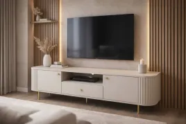 szafka-rtv-lamelle-321-bez-piaskowy-orryflowana-orzlote-dodatki-orcichy-domyk