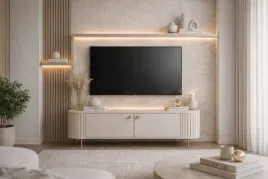 szafka-rtv-lamelle-302-bez-piaskowy-orryflowana-orzlote-dodatki-orcichy-domyk