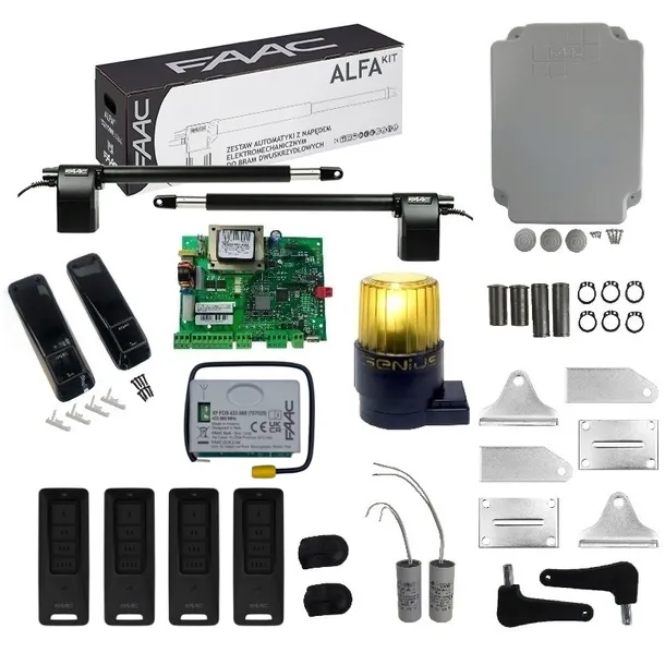 ZESTAW FAAC ALFA 414 do bram do 6M + 4 PILOTY XT4 FDS SLH + LAMPA GUARD