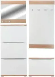 bueno-szafa-na-buty-komplet-przedpokojowy-bialy-polysk-dab-naturalny