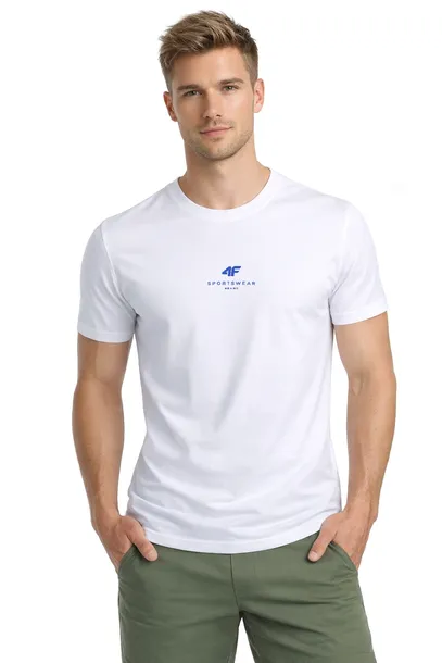 Męska koszulka 4F T-shirt TSHM3987 biały 10S L