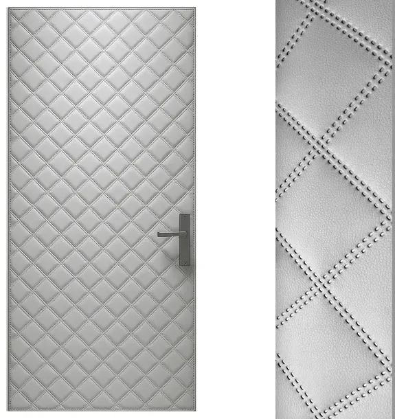 Jasno szara 115x215 TAPICERKA DRZWIOWA Pikowana Obicie na drzwi Pikowana