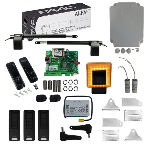 ZESTAW FAAC ALFA 414 EXTENDED + 3 PILOTY XT4 FDS SLH + LAMPA XLED + FOTO