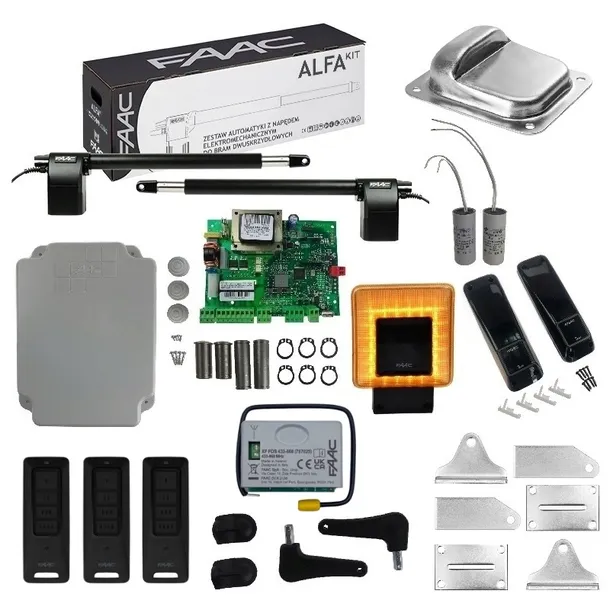 Zestaw FAAC ALFA 414 230V do bram do 6M + 3 PILOTY + LAMPA XLED + ODBOJNIK
