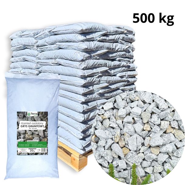 500 KG GRYS GRANITOWY 16-22 (25x20kg PALETA) DALMATYŃCZYK KAMIEŃ