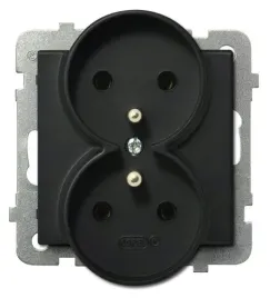 ospel-sonata-gniazdo-podwojne-z-u-z-bez-ramki-czarny-mat-gp-2rrz-m-33