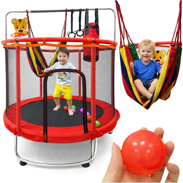 KX3262 Trampolina dla dzieci ogrodowa siatka pił